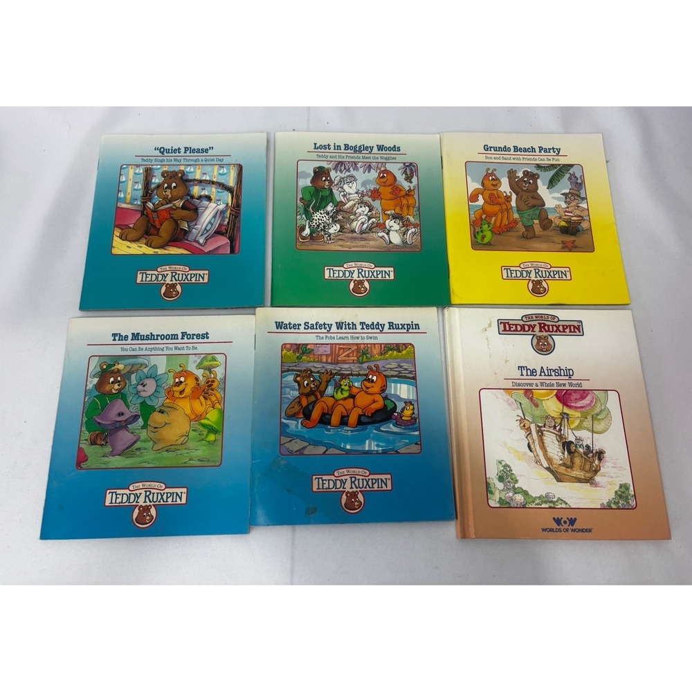 The World‎ Of Teddy Ruxpin Books Lot 6 Vintage 1980s Worlds Of Wonder-Only Books